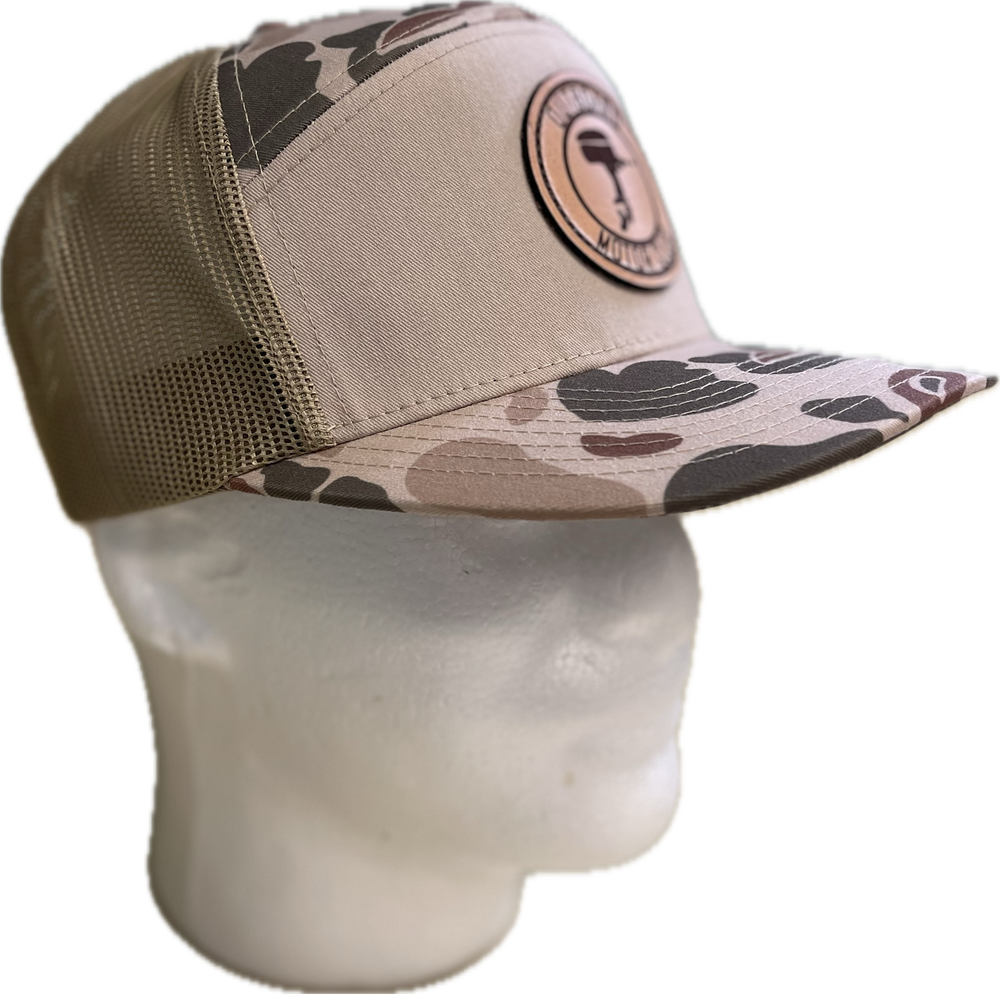 Tan Camo with Leatherette Patch