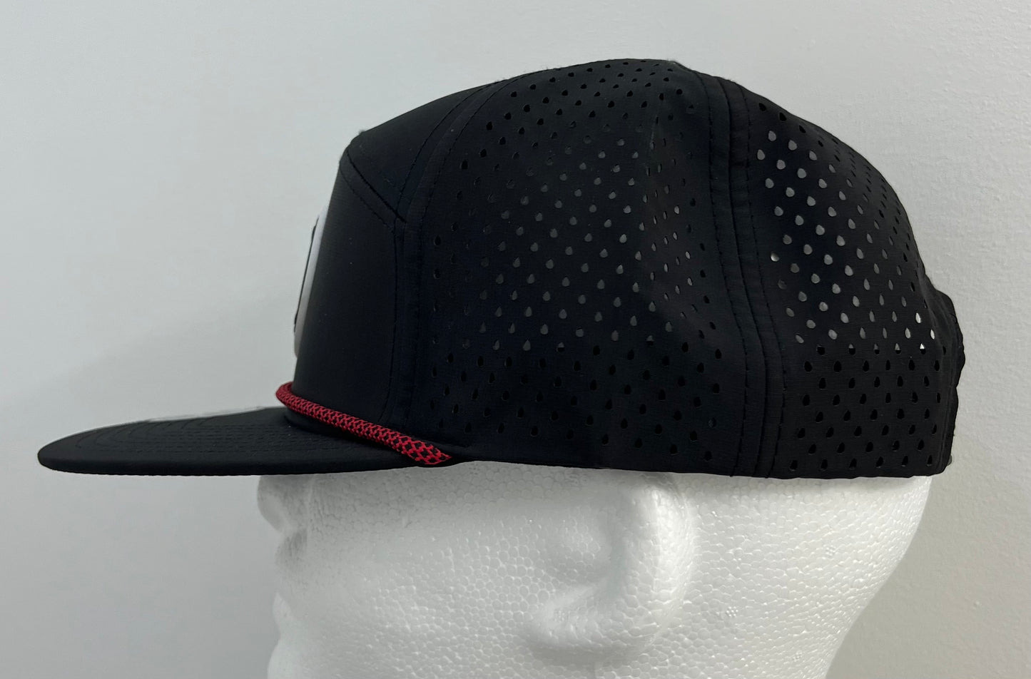 Black 7-panel Rope Hat